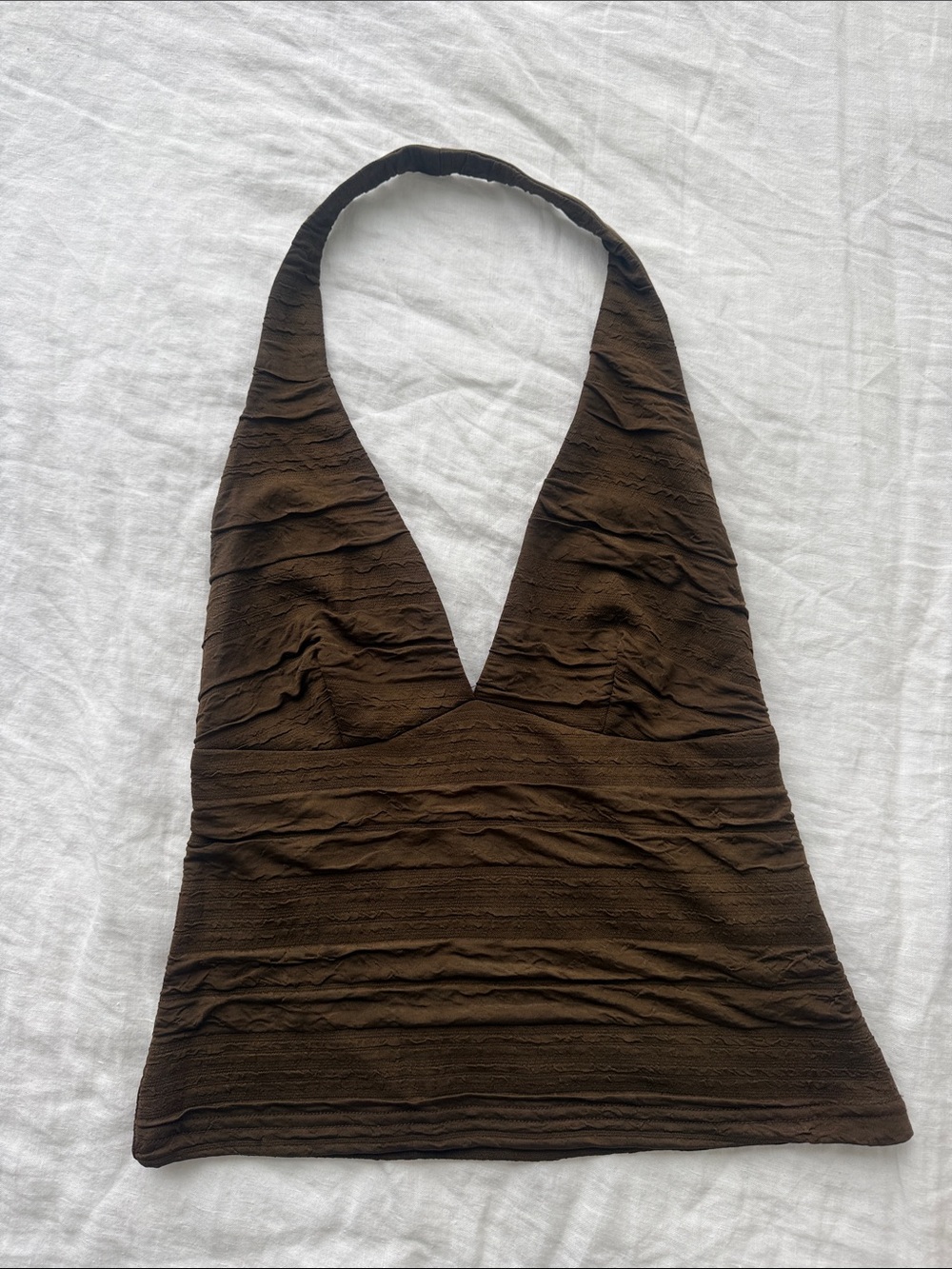 silence + noise Chocolate Brown Halter V-Neck Top